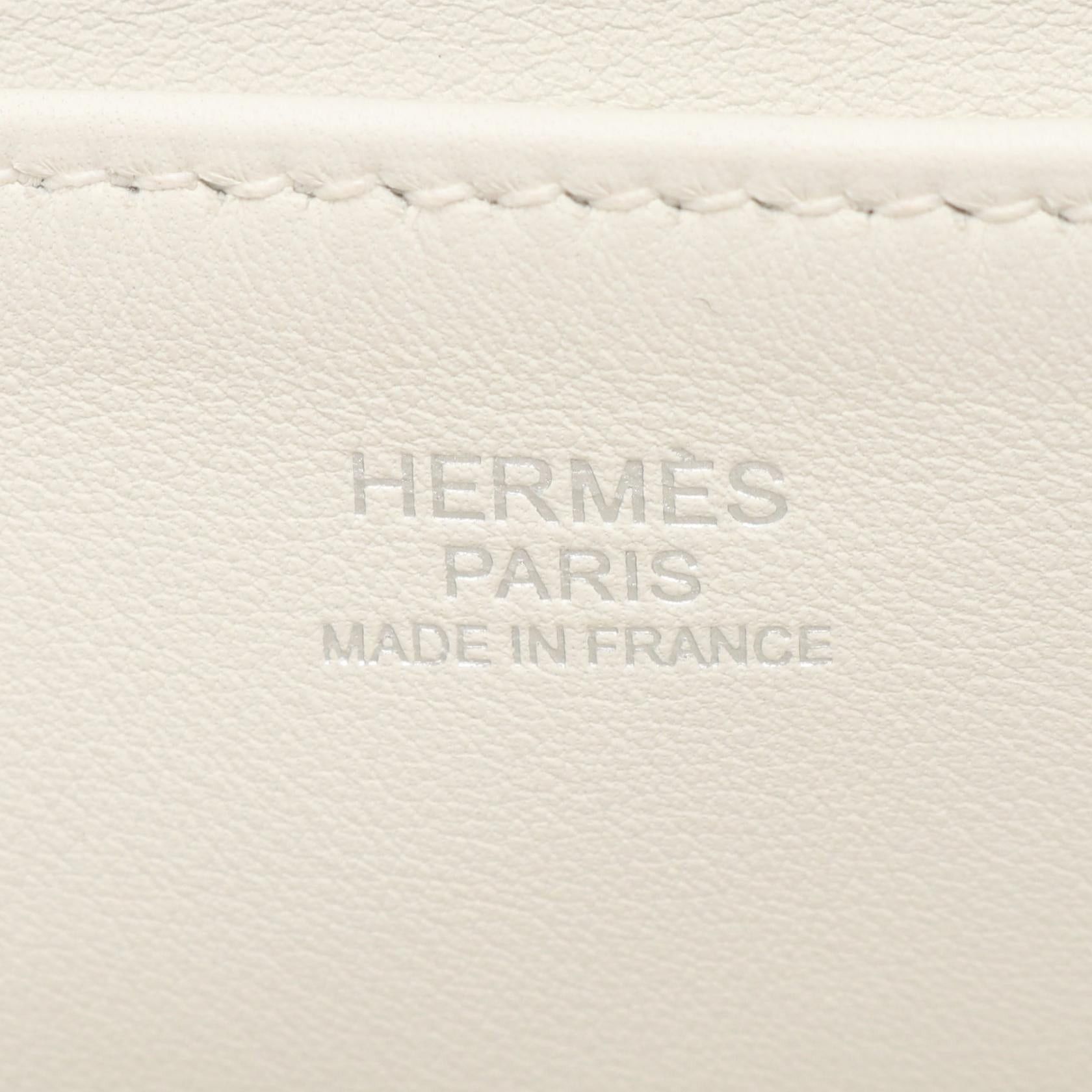 Hermes Hermes Ricor 17 White Shoulder Bag Evercolor Brown Red Silver Hardware C Engraved Size ONE SIZE - 4 Thumbnail