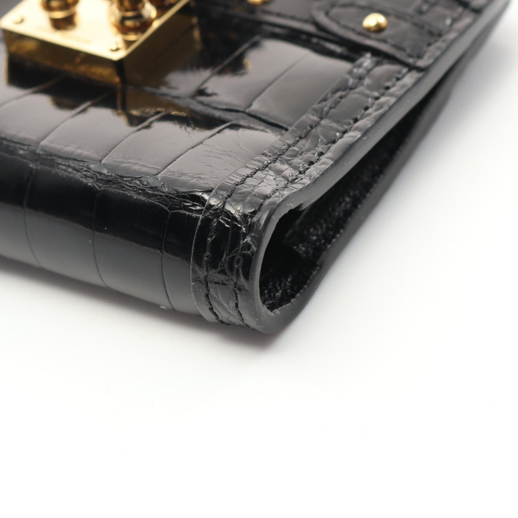 Louis Vuitton Louis Vuitton Portefeuil Trunk Bi-Fold Wallet Crocodile Brilliant Black Size ONE SIZE - 7 Thumbnail