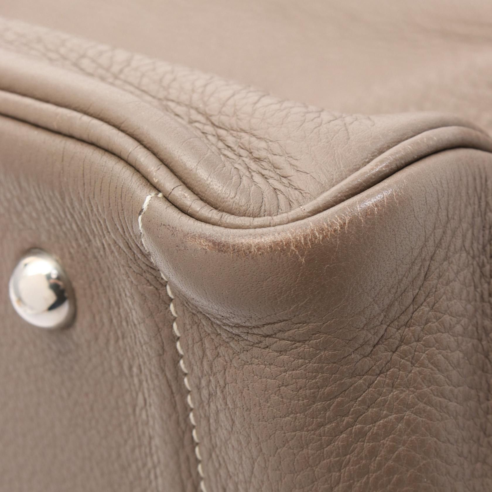 Hermes Hermes Victoria Cabas 32 Etoupe Shoulder Bag Tote Clemence Leather Gray Brown □J Carved Stamp Size ONE SIZE - 11 Thumbnail