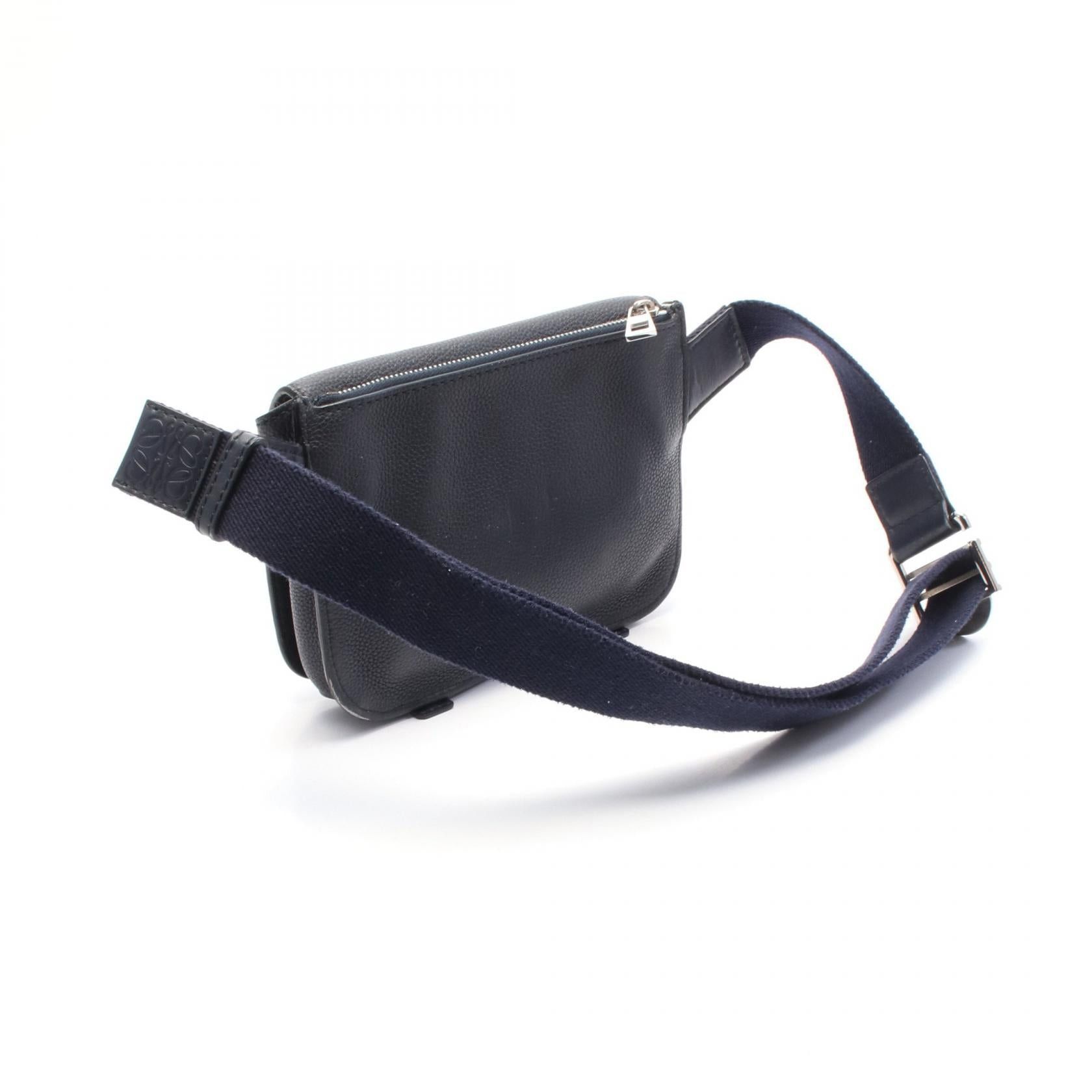 Loewe Loewe Military Bum Bag Body Waist Leather Navy Size ONE SIZE - 2 Thumbnail