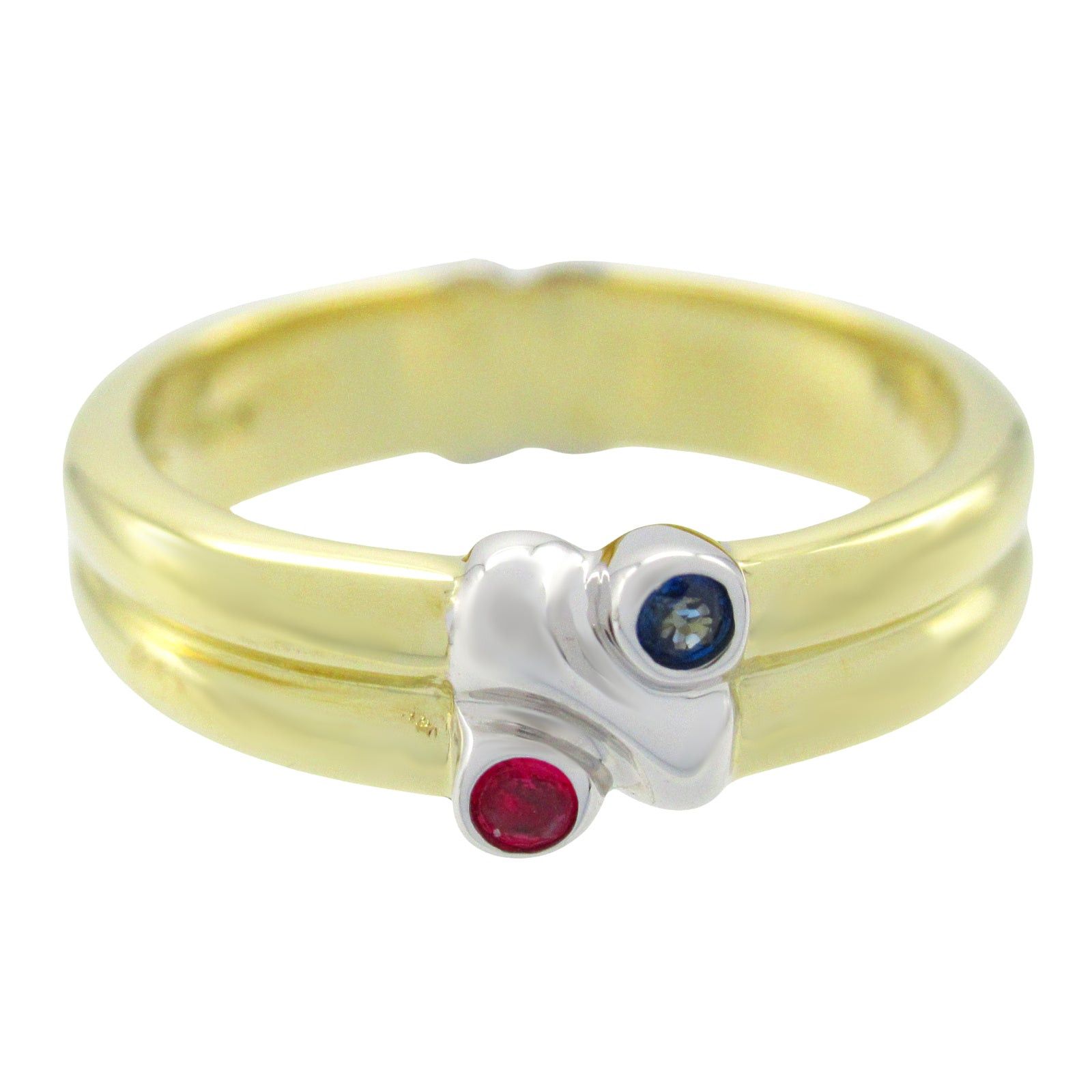 Tiffany & Co. Tiffany Co Ruby Sapphire Signature Ring K18 (Yellow Gold) K18Wg (White Ruby/Sapphire Red Blue Size ONE SIZE - 2 Thumbnail