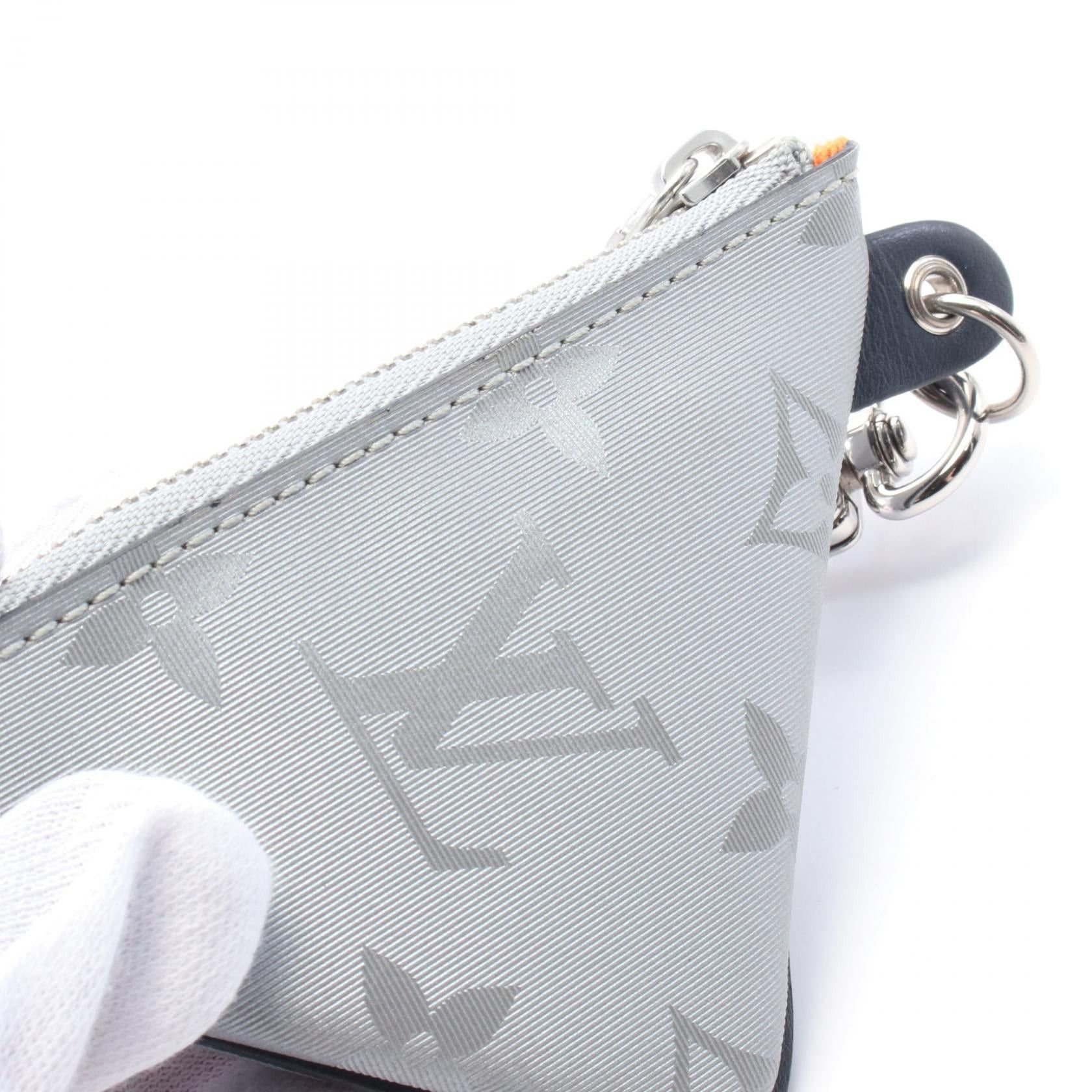 Louis Vuitton Louis Vuitton Porte-Cle Pouch Monogram Satellite Coin Purse Canvas Leather Silver Size ONE SIZE - 8 Thumbnail