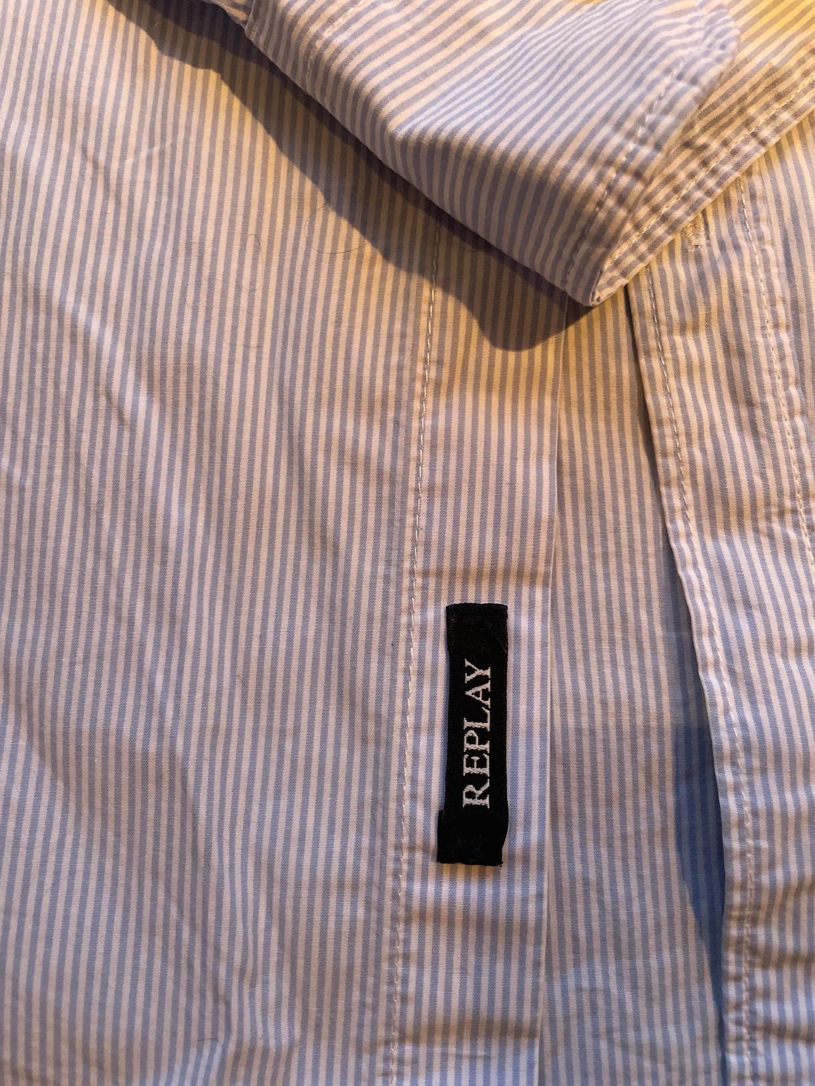 Replay Replay Ljusblå/vit randig skjorta Shirt Size M / US 6-8 / IT 42-44 - 4 Thumbnail