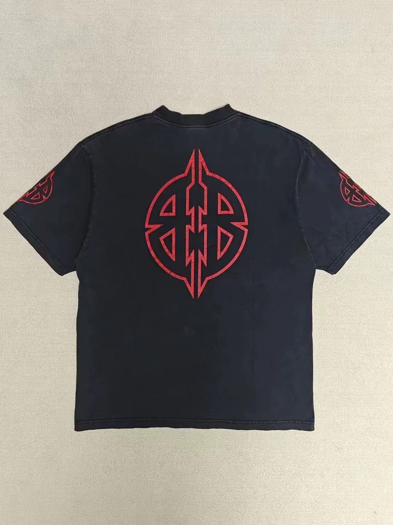 Balenciaga 23fw Bitcoin Totem Alien BB Vintage Short sleeved T-shirt