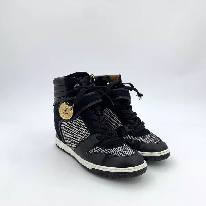 Louis Vuitton Louis Vuitton Black High-Top Sneakers Size 37.5 Size US 7 / IT 37 - 2 Thumbnail