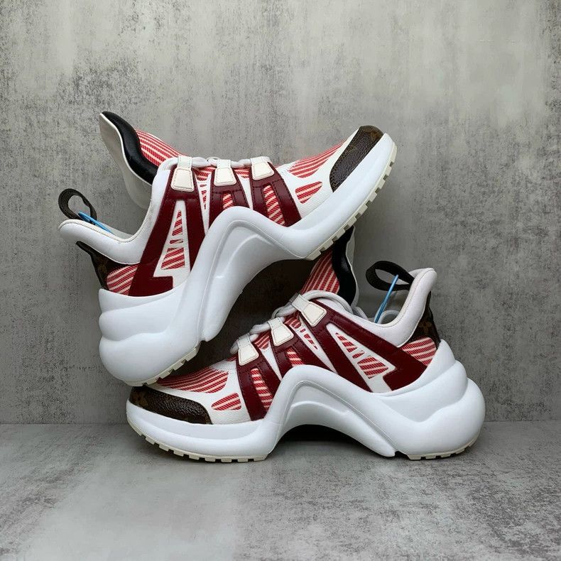 Louis Vuitton Red Striped Dad Sneakers Size 37 Size US 5 / EU 37 - 2 Thumbnail