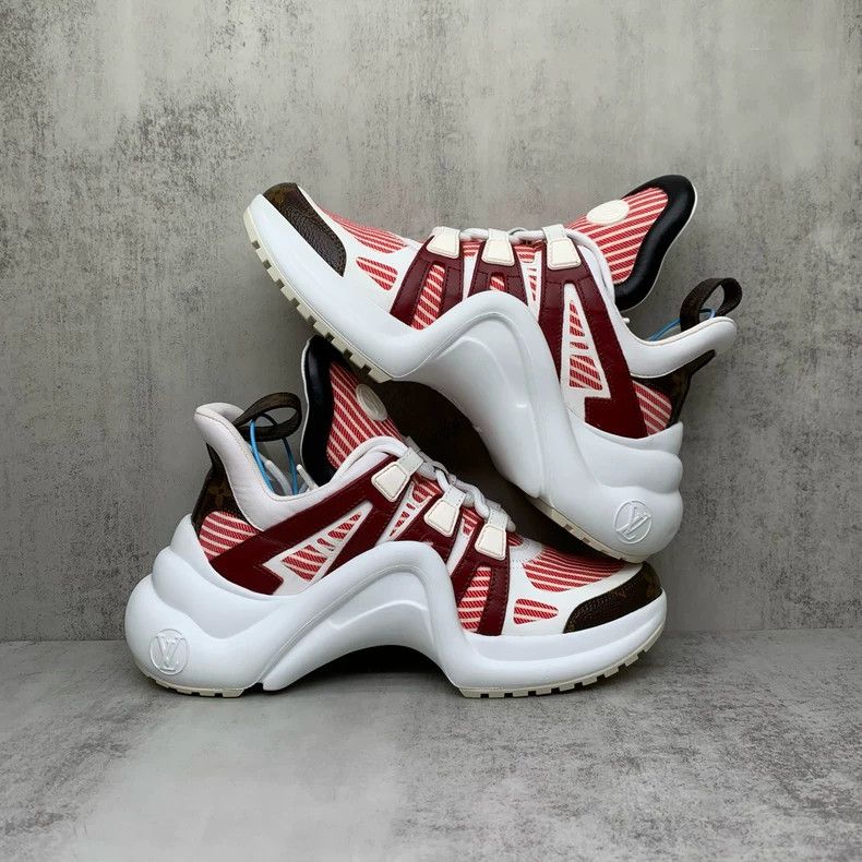 Louis Vuitton Red Striped Dad Sneakers Size 37 Size US 5 / EU 37 - 3 Thumbnail