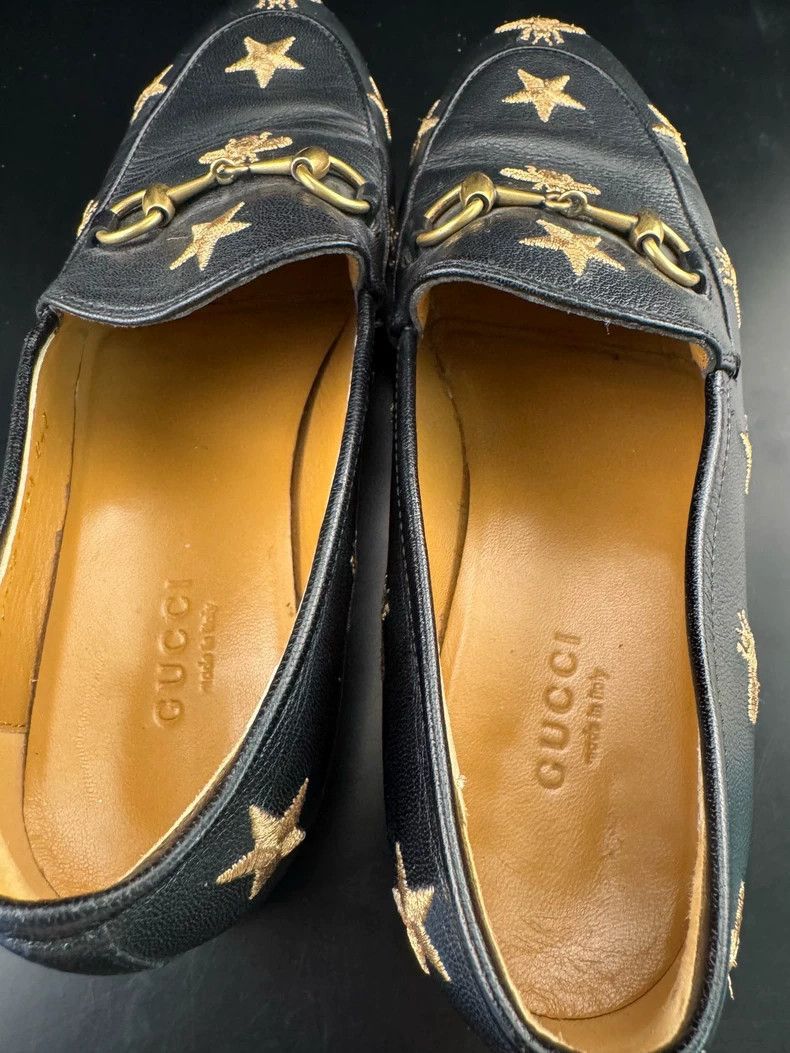 Gucci Gucci Jordaan Black Embroidered Flats for Women Size US 5 / IT 35 - 5 Thumbnail