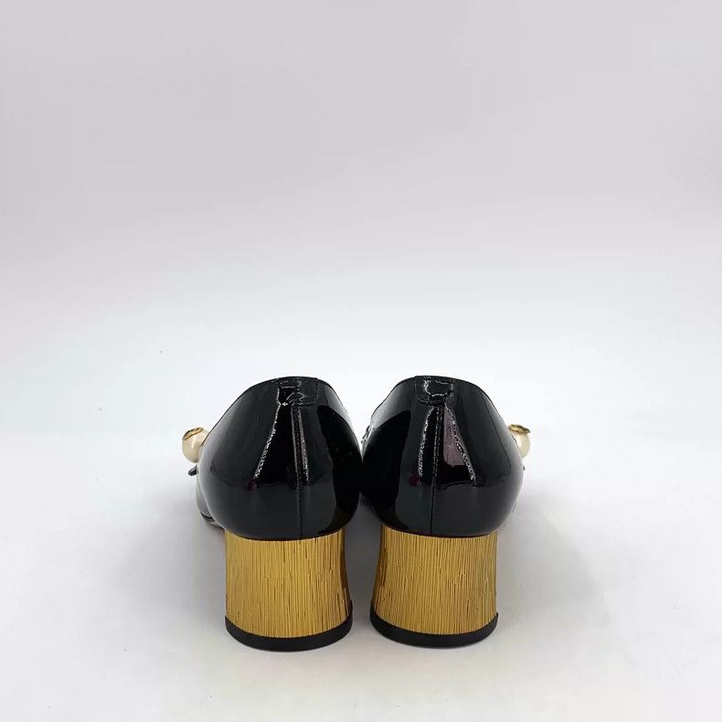 Gucci Gucci Black Pearled Mary Jane Heels Size 35.5 Size US 6 / IT 36 - 4 Thumbnail