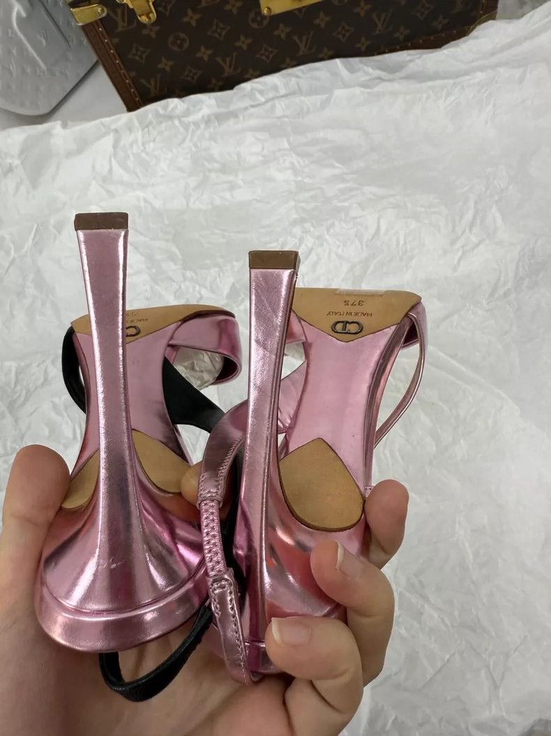 Dior Dior Black and Pink High Heels Size 37.5 Size US 7 / IT 37 - 5 Thumbnail