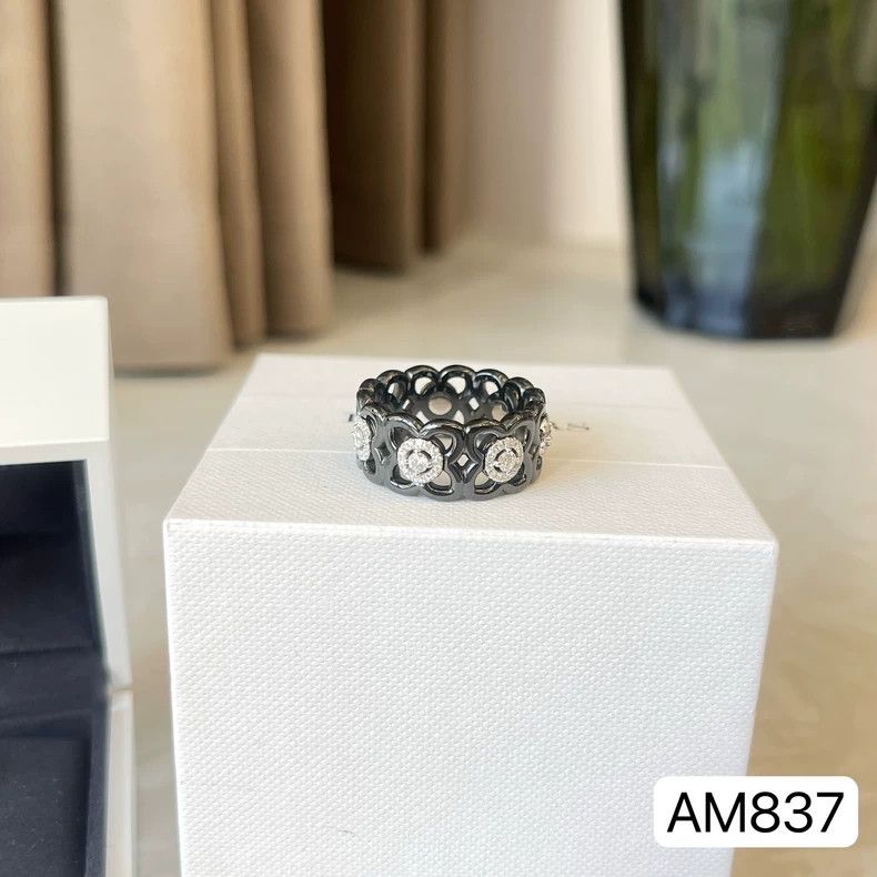 Cartier De Beers Black Ceramic Diamond Ring Size ONE SIZE - 3 Thumbnail