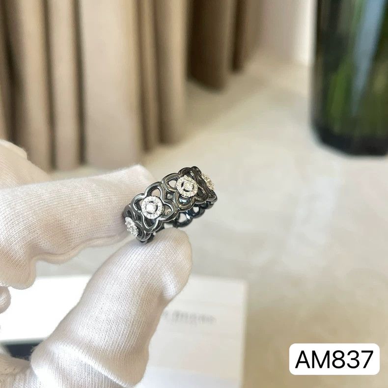 Cartier De Beers Black Ceramic Diamond Ring Size ONE SIZE - 5 Thumbnail