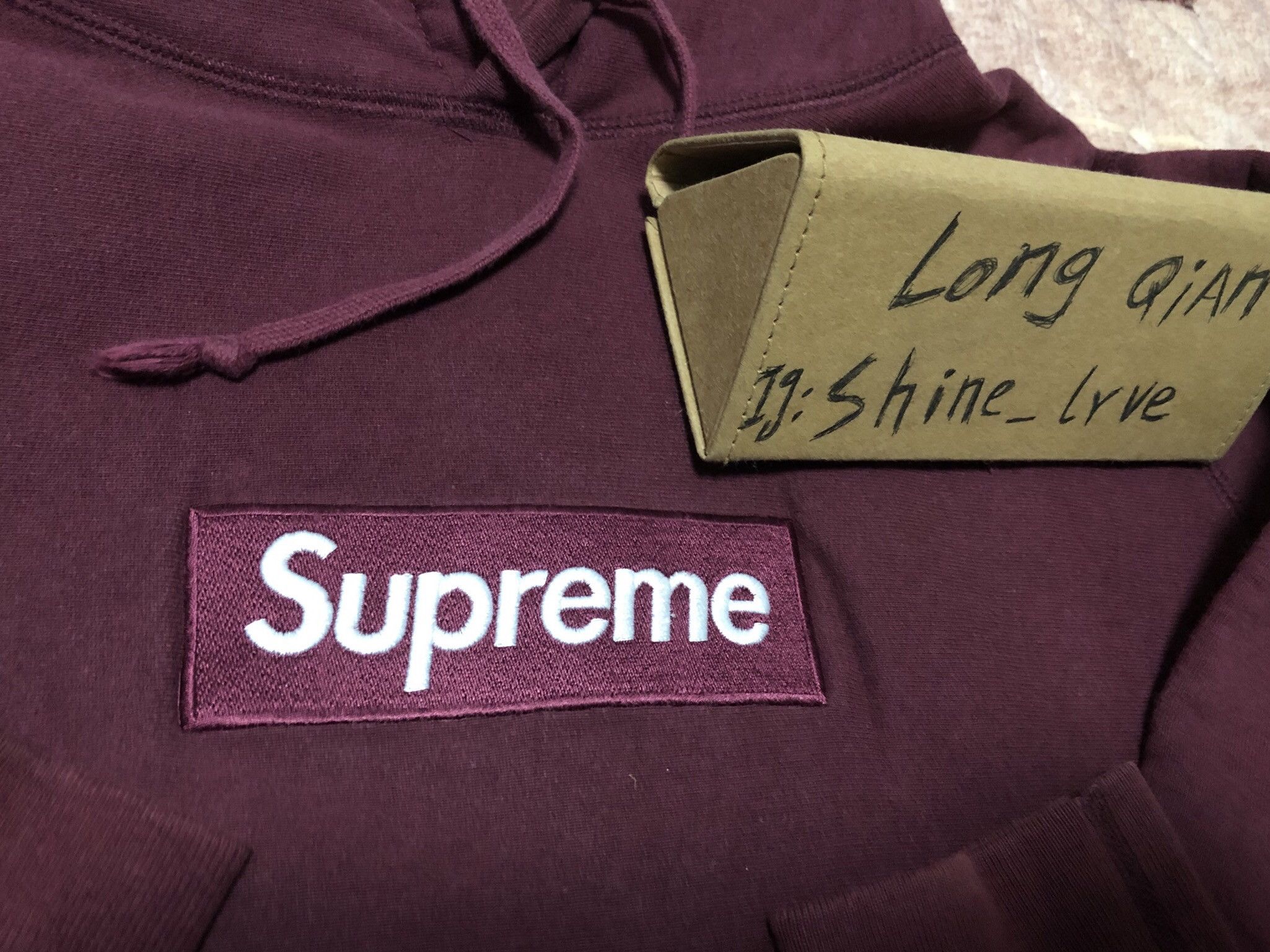 Supreme Supreme fw11 burgundy box logo hoodie Grailed