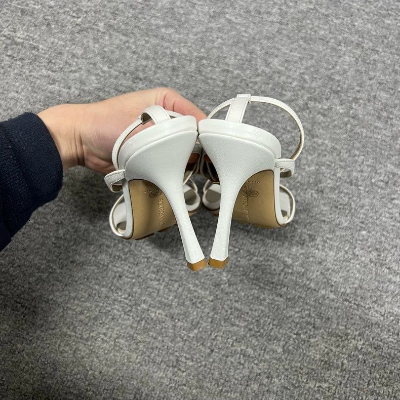 Bottega Veneta Classic White Strappy Sandals