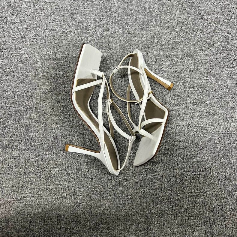 Bottega Veneta Classic White Strappy Sandals