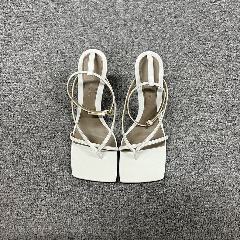 Bottega Veneta Classic White Strappy Sandals