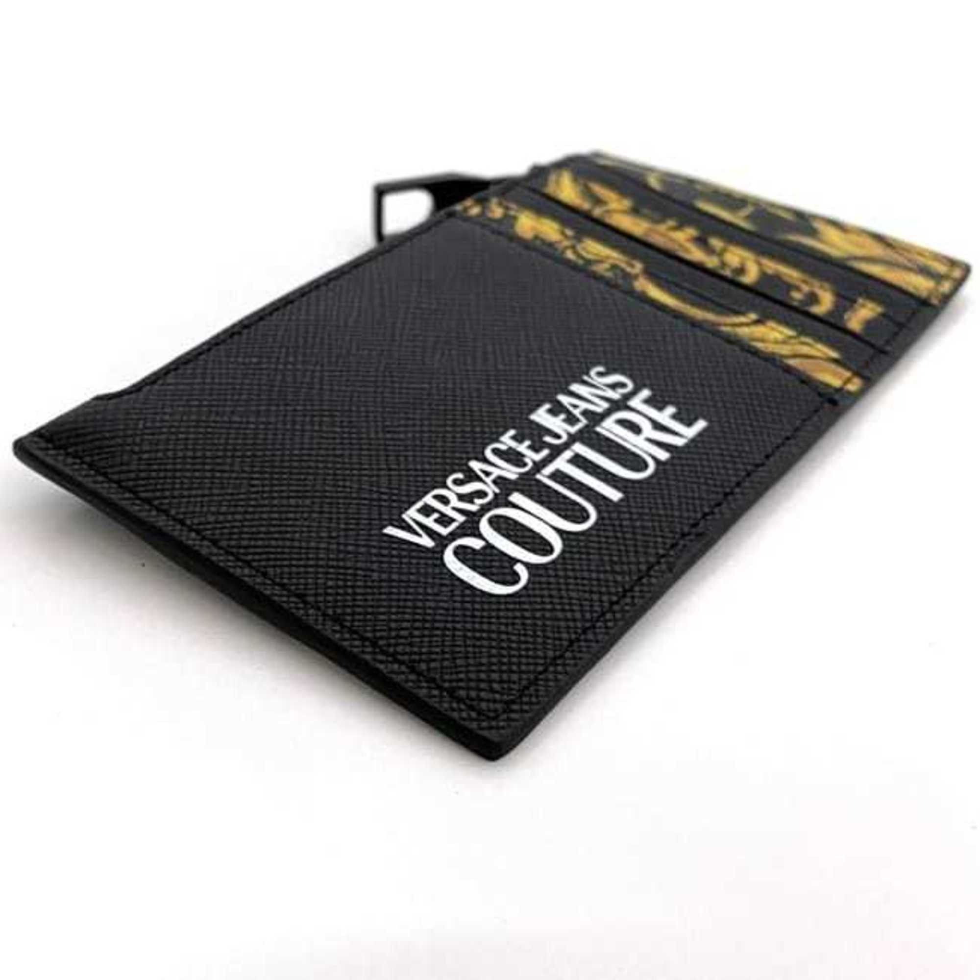 Versace Versace Coin Case ec-23104 Black Yellow JEANS COUTURE 72YA5PB3 Card Holder Saffiano Leather VERSACE Jeans Couture Size ONE SIZE - 7 Thumbnail