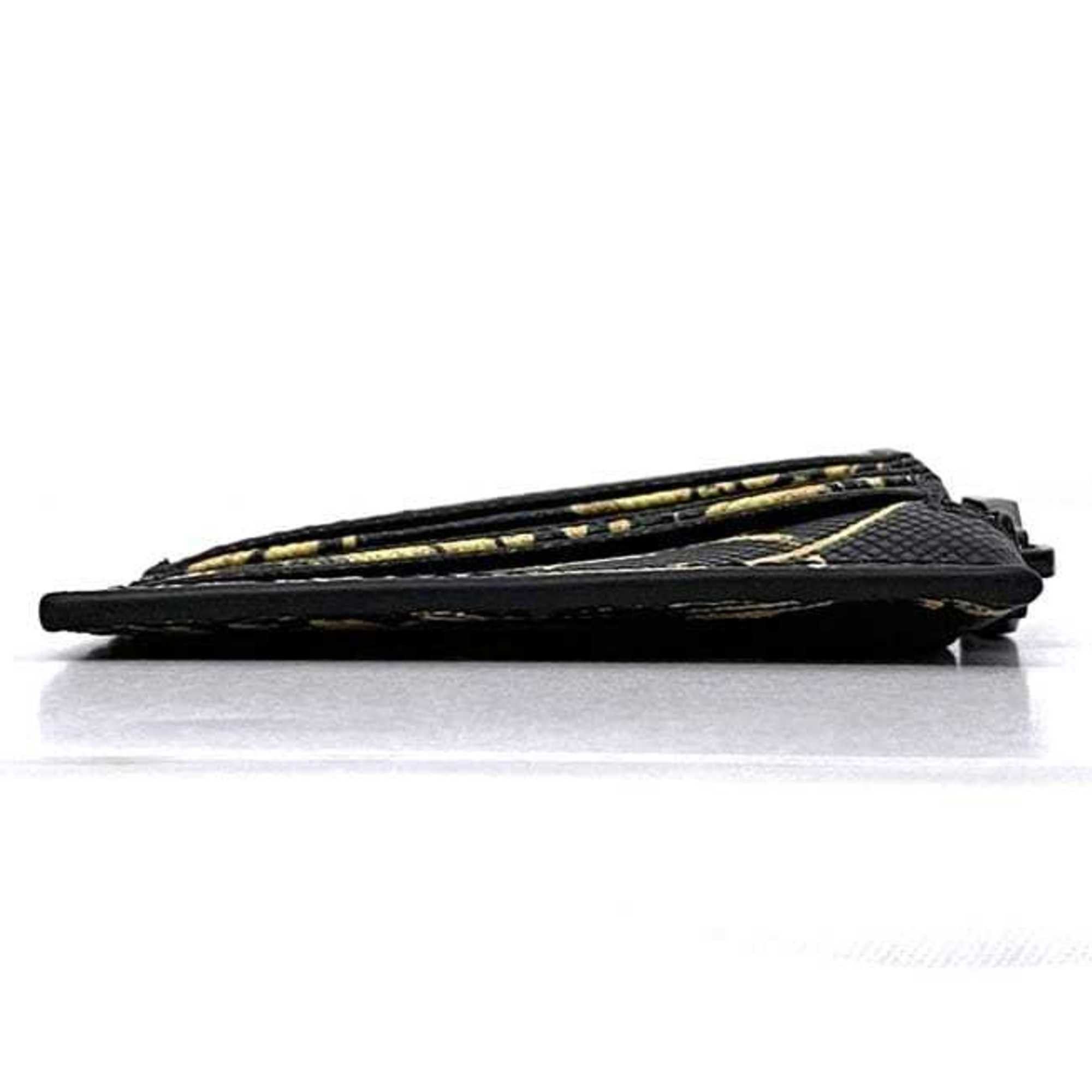 Versace Versace Coin Case ec-23104 Black Yellow JEANS COUTURE 72YA5PB3 Card Holder Saffiano Leather VERSACE Jeans Couture Size ONE SIZE - 4 Thumbnail