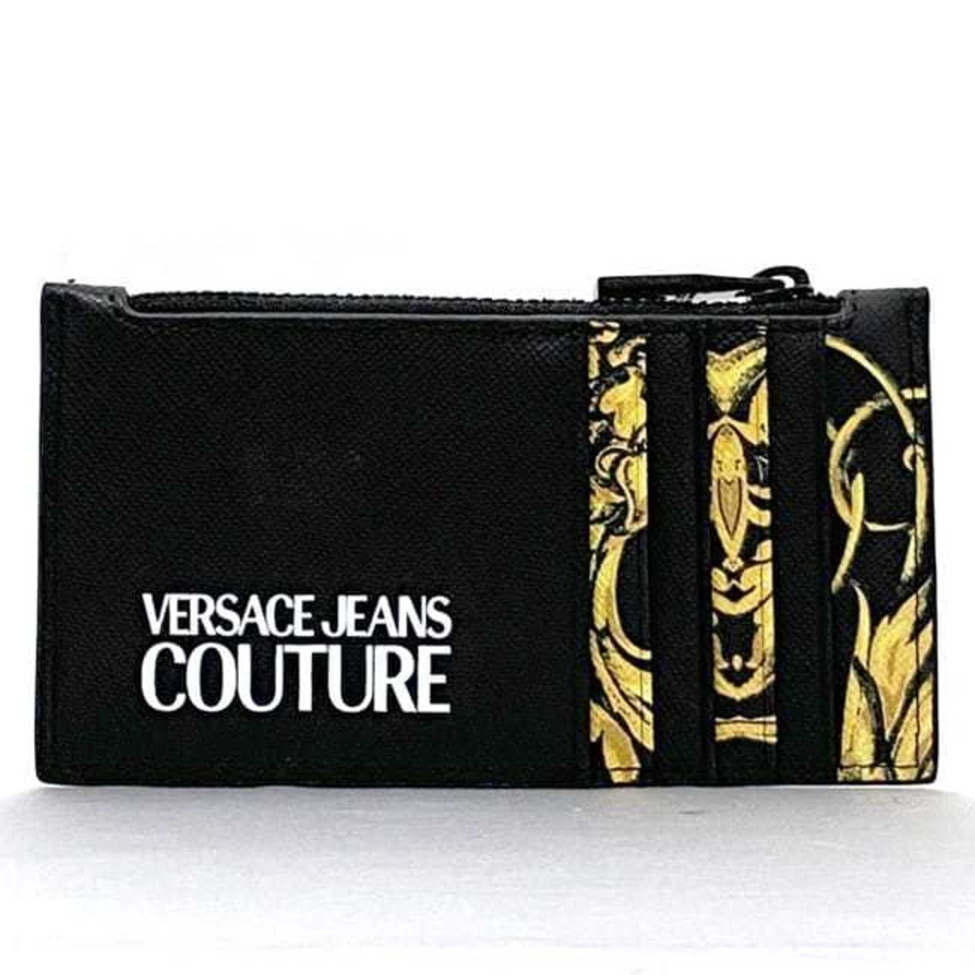 Versace Versace Coin Case ec-23104 Black Yellow JEANS COUTURE 72YA5PB3 Card Holder Saffiano Leather VERSACE Jeans Couture Size ONE SIZE - 5 Thumbnail