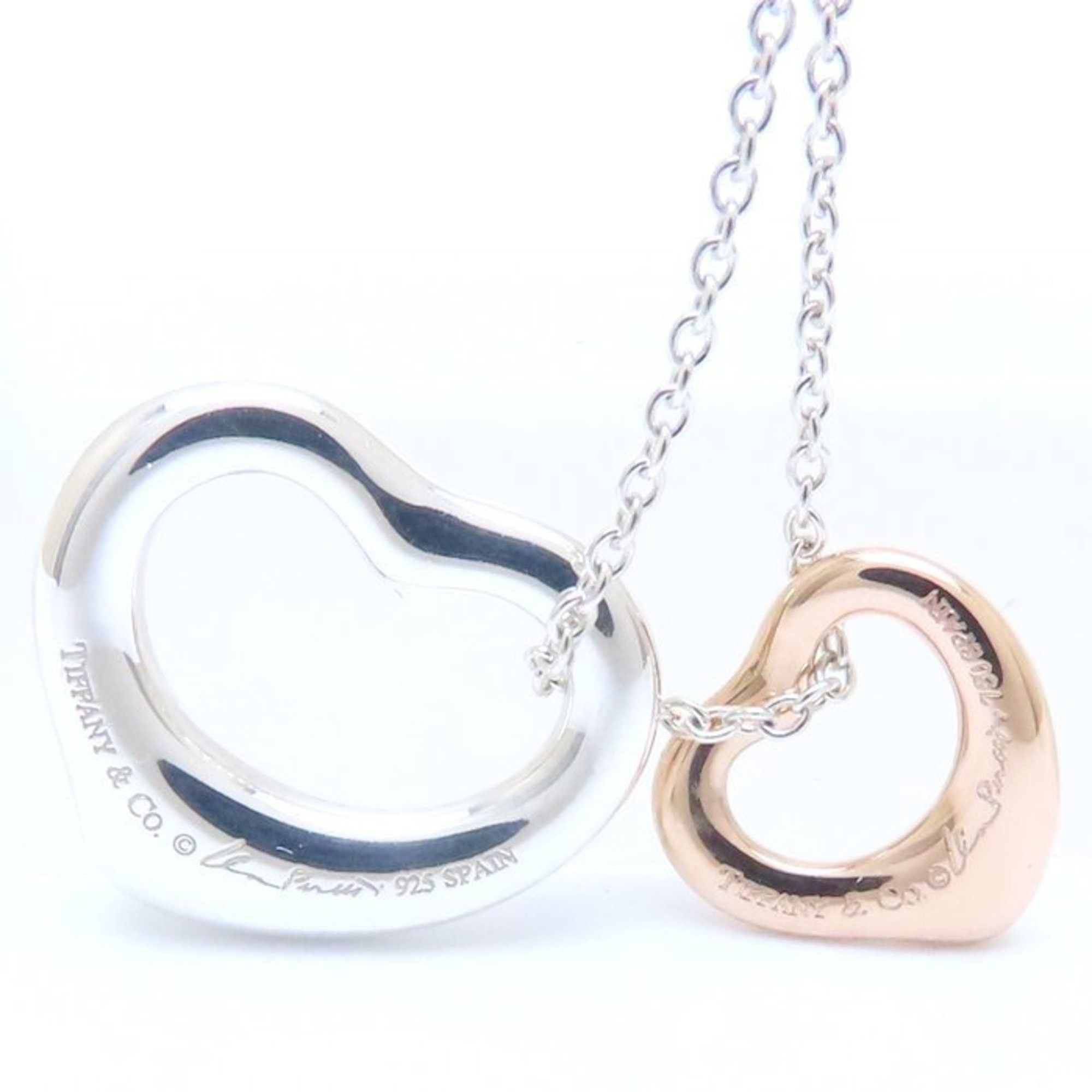 Tiffany & Co. TIFFANY&Co. Tiffany Double Heart Necklace Elsa Peretti Silver 925xK18PG Pink Gold 293756 Size ONE SIZE - 4 Thumbnail