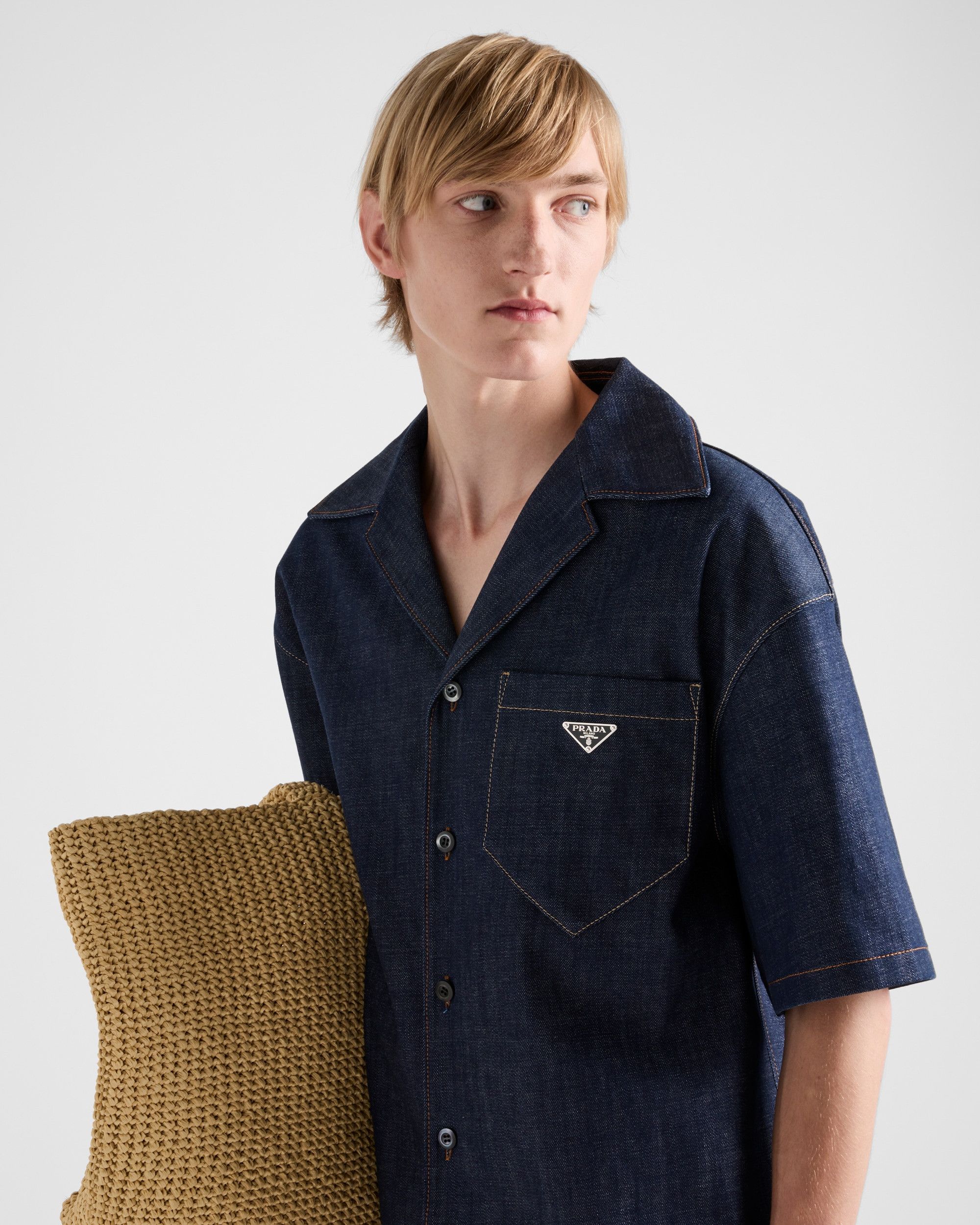 Prada Short-sleeved selvedge denim shirt Size US XXL / EU 58 / 5 - 4 Thumbnail