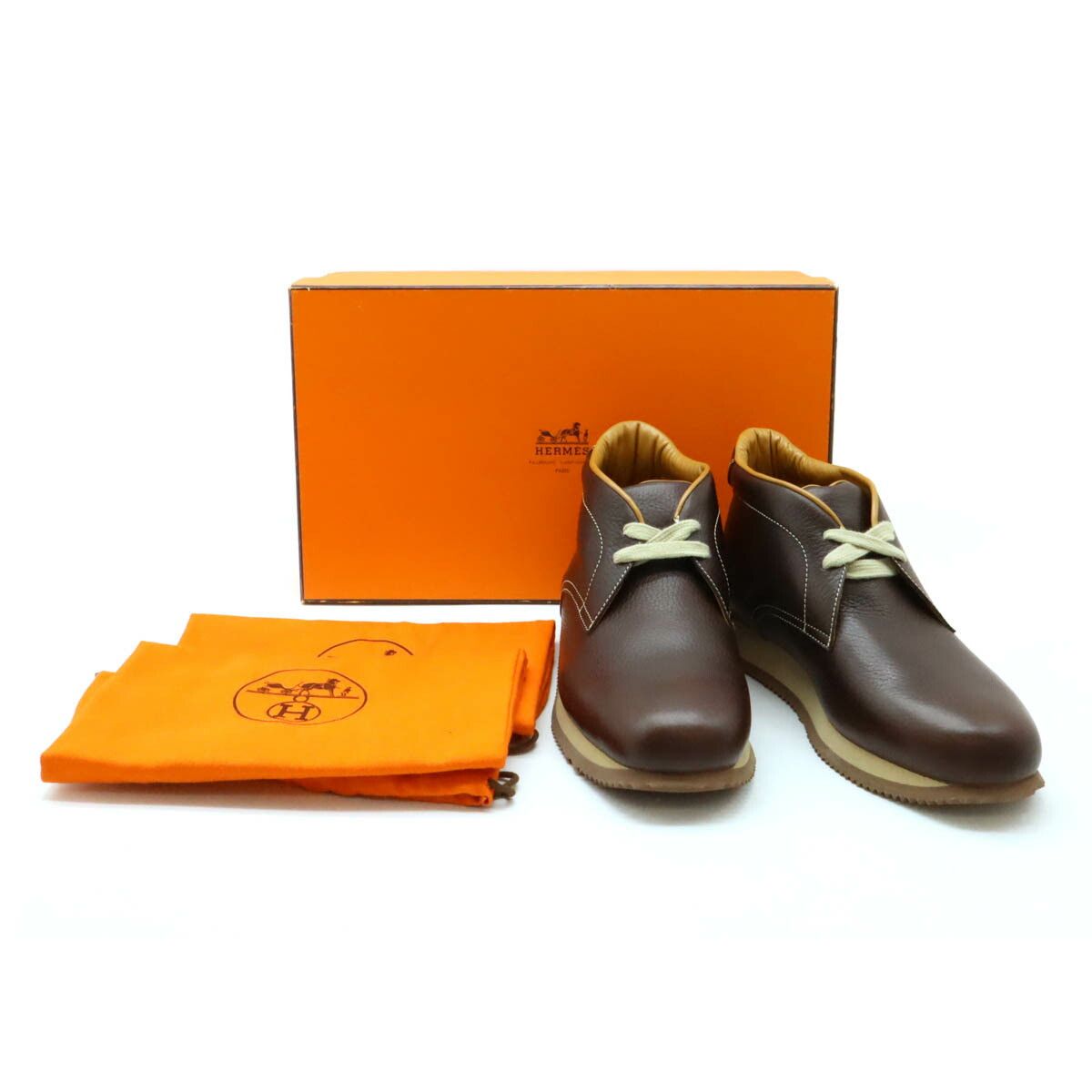 Hermes Hermes Hermes Chukka Boots Leather Boots Leather Shoes Size ONE SIZE - 9 Thumbnail
