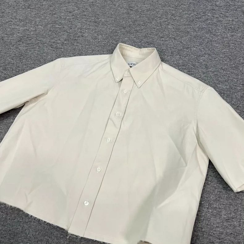 Lanvin Lanvin Short Sleeve Shirt with Frayed Hem Size US M / EU 48-50 / 2 - 3 Thumbnail