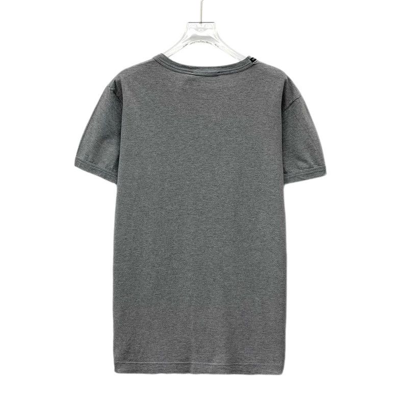 Dolce & Gabbana Dolce&Gabbana Gray Cotton V-Neck T-Shirt Size US L / EU 52-54 / 3 - 2 Thumbnail