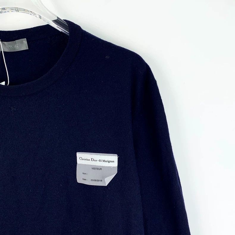 Dior Dior Deep Blue Wool Round Neck Sweater Size US M / EU 48-50 / 2 - 3 Thumbnail