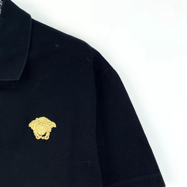 Versace Versace Black Medusa Embroidered Polo Shirt Size US M / EU 48-50 / 2 - 3 Thumbnail
