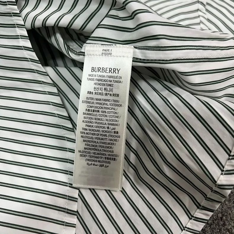 Burberry Burberry Embroidered Logo Stripe Shirt UK8 Size US S / EU 44-46 / 1 - 7 Thumbnail