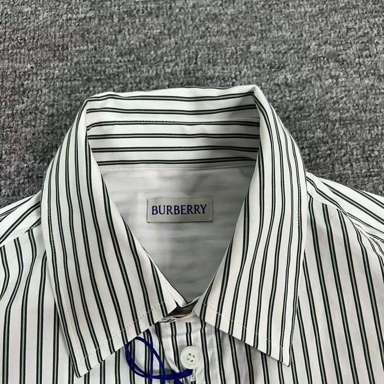 Burberry Burberry Embroidered Logo Stripe Shirt UK8 Size US S / EU 44-46 / 1 - 6 Thumbnail