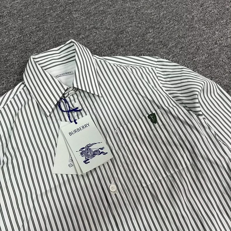 Burberry Burberry Embroidered Logo Stripe Shirt UK8 Size US S / EU 44-46 / 1 - 5 Thumbnail