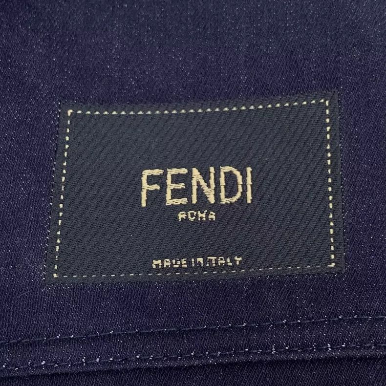 Fendi Fendi Blue Logo Embroidered Denim Jacket Size US M / EU 48-50 / 2 - 5 Thumbnail