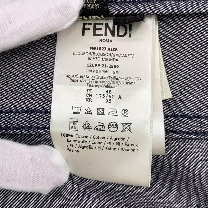 Fendi Fendi Blue Logo Embroidered Denim Jacket Size US M / EU 48-50 / 2 - 8 Thumbnail