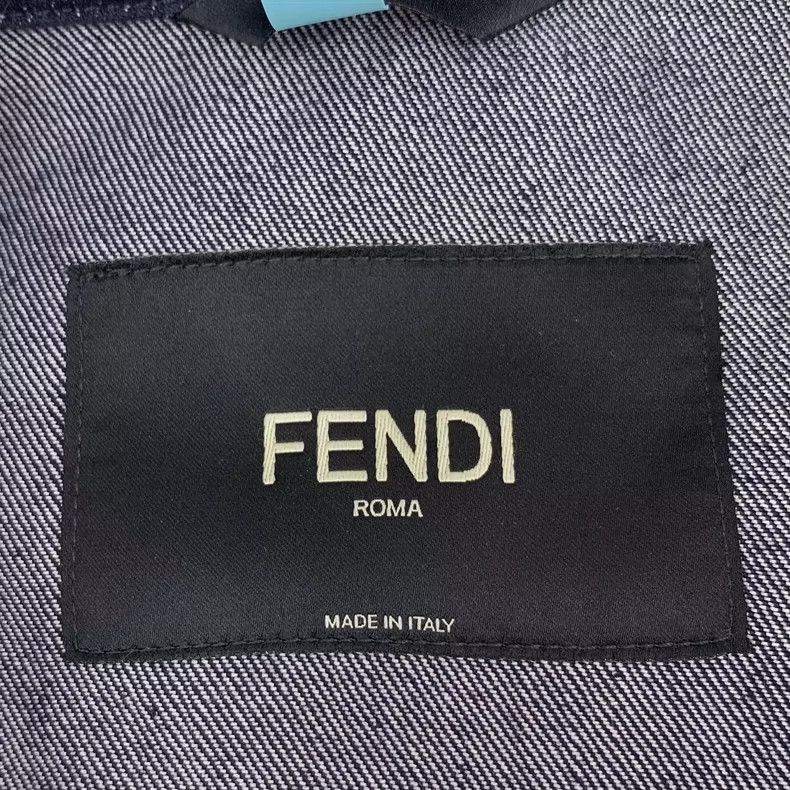 Fendi Fendi Blue Logo Embroidered Denim Jacket Size US M / EU 48-50 / 2 - 6 Thumbnail