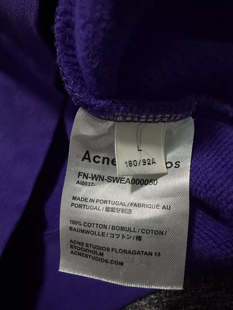 Acne Studios Acne Studios Purple Hooded Sweatshirt Size US L / EU 52-54 / 3 - 7 Thumbnail