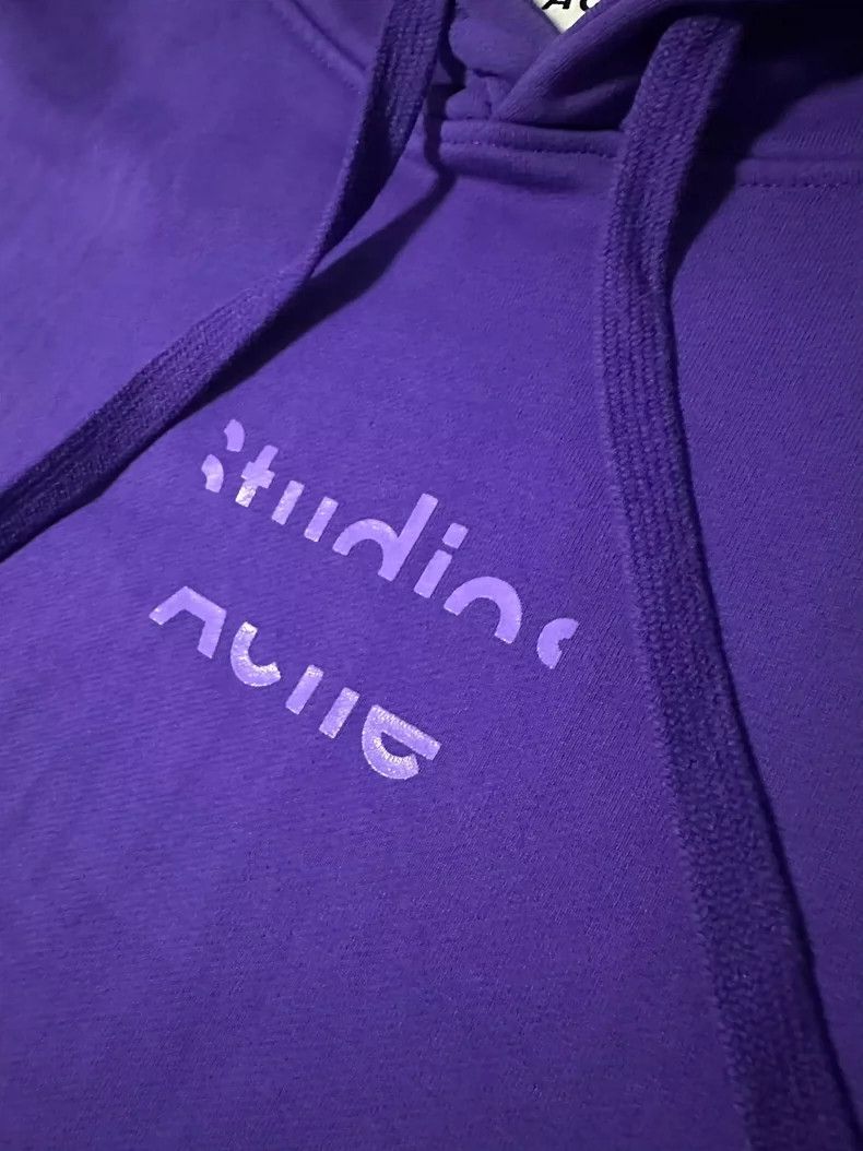 Acne Studios Acne Studios Purple Hooded Sweatshirt Size US L / EU 52-54 / 3 - 3 Thumbnail