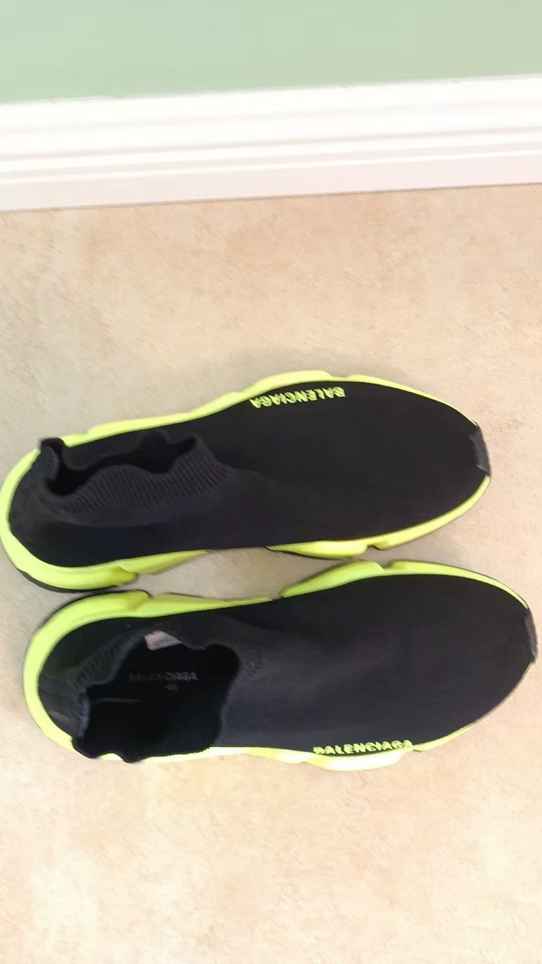 Balenciaga Balenciaga Black and Neon Sock Shoes Size US 7 / EU 40 - 3 Thumbnail