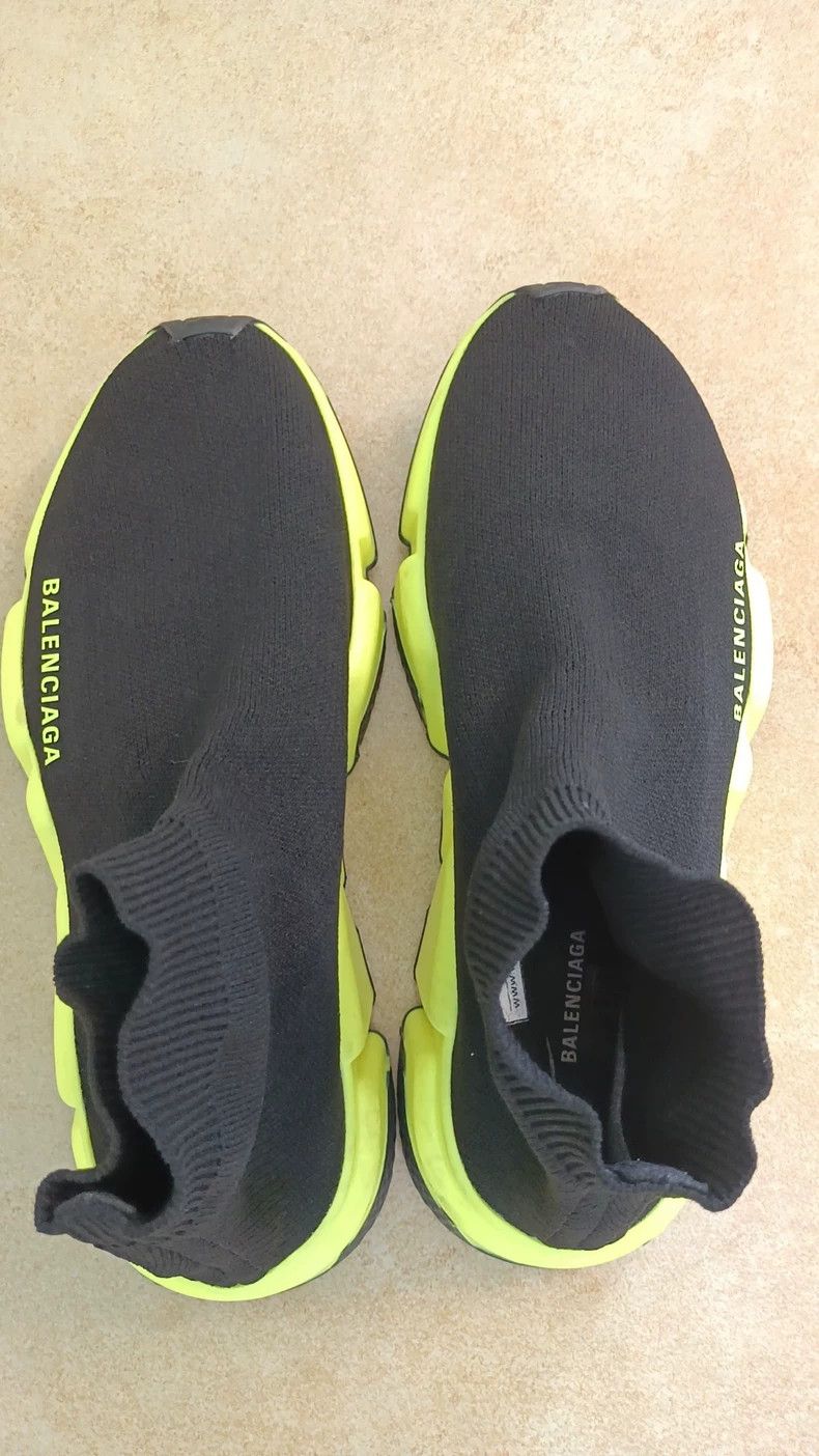 Balenciaga Balenciaga Black and Neon Sock Shoes Size US 7 / EU 40 - 2 Thumbnail