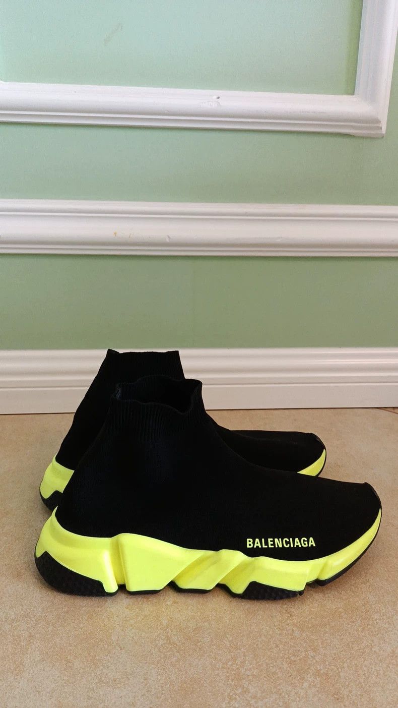 Balenciaga Balenciaga Black and Neon Sock Shoes Size US 7 / EU 40 - 4 Thumbnail