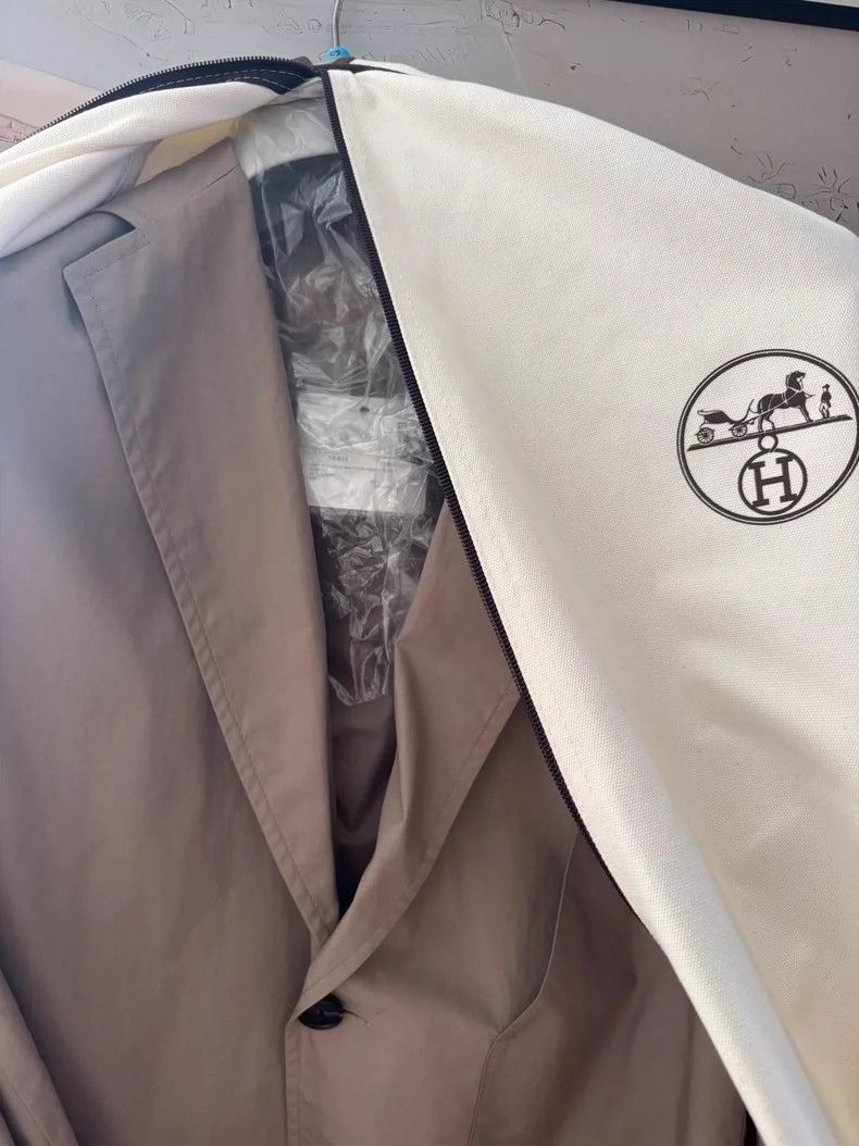 Hermes Hermes Men's Casual Blazer in Elephant Gray Size US L / EU 52-54 / 3 - 3 Thumbnail