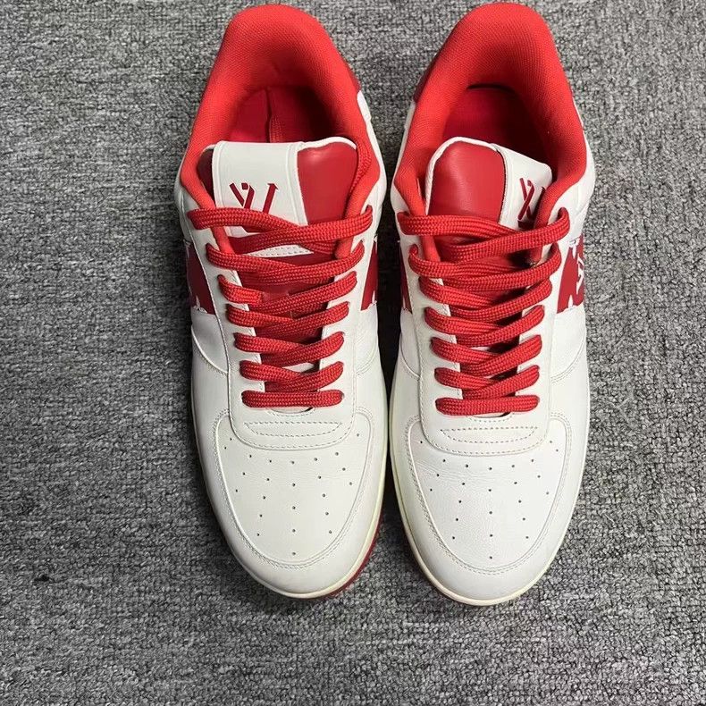 Louis Vuitton Louis Vuitton White Red Low-Top Fashion Sneakers Size US 7 / EU 40 - 2 Thumbnail
