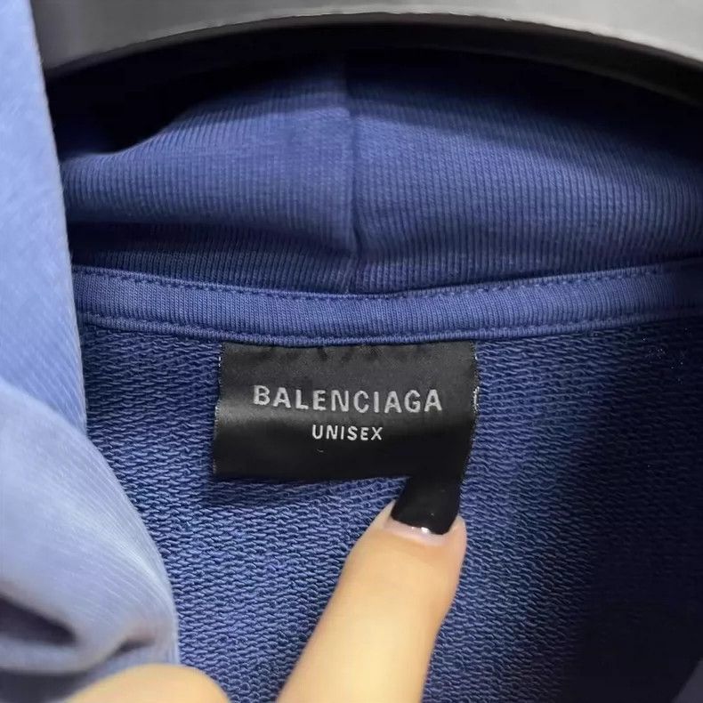 Balenciaga Balenciaga Blue Logo Gradient Hooded Sweatshirt Size US M / EU 48-50 / 2 - 3 Thumbnail