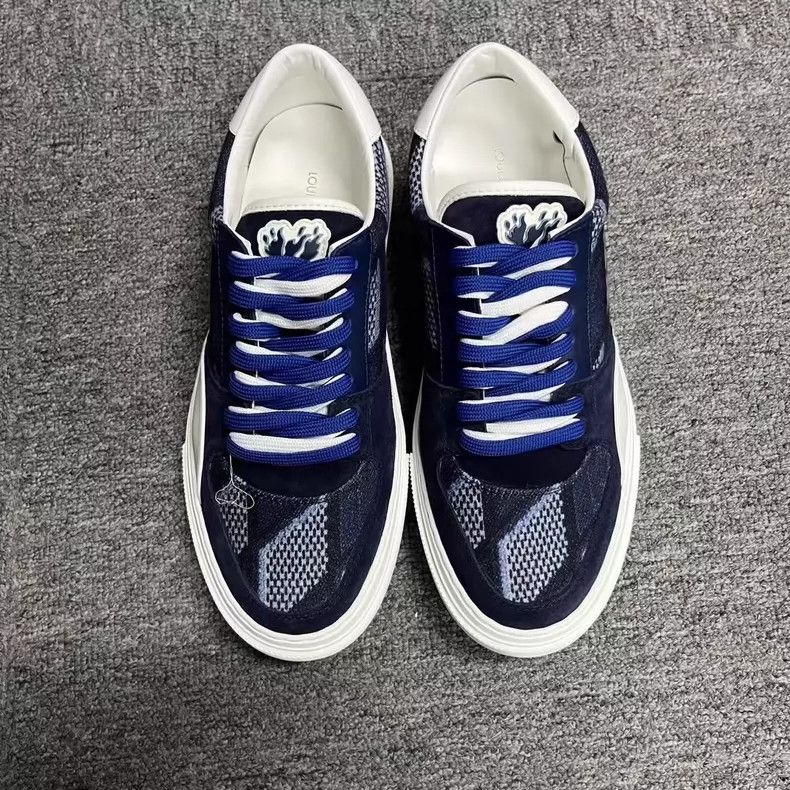 Louis Vuitton Louis Vuitton Blue Low-top Fashion Sneakers Size US 5.5 / EU 38 - 2 Thumbnail