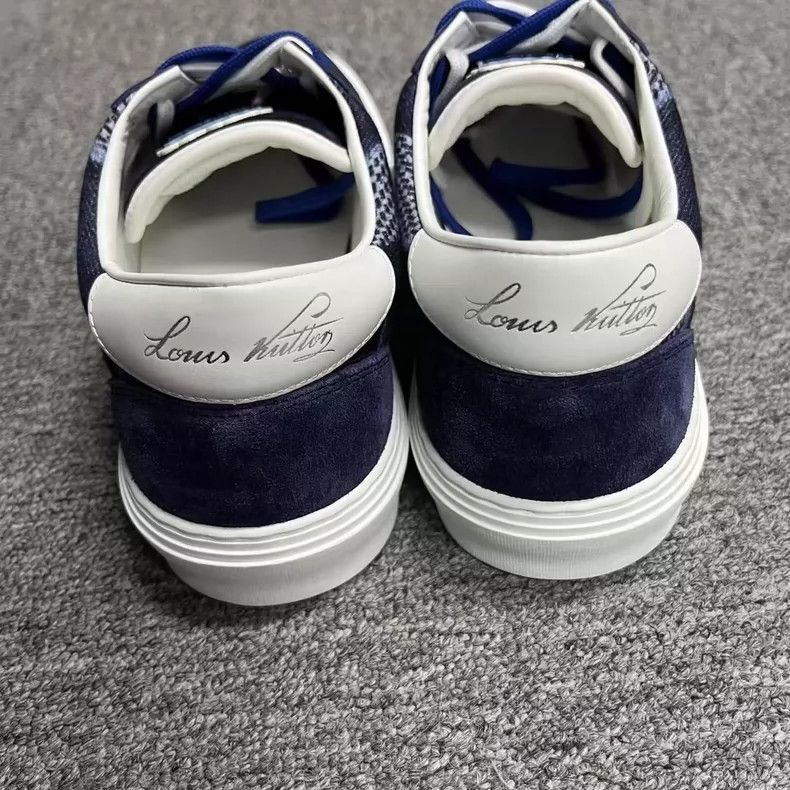 Louis Vuitton Louis Vuitton Blue Low-top Fashion Sneakers Size US 5.5 / EU 38 - 3 Thumbnail