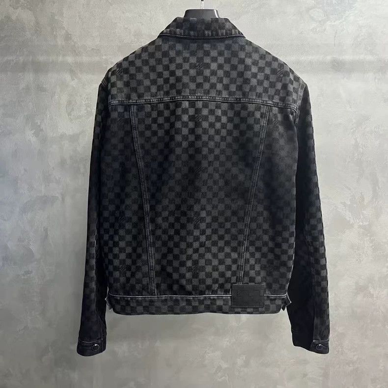 Louis Vuitton Louis Vuitton Black Checkered Denim Jacket Size US L / EU 52-54 / 3 - 2 Thumbnail
