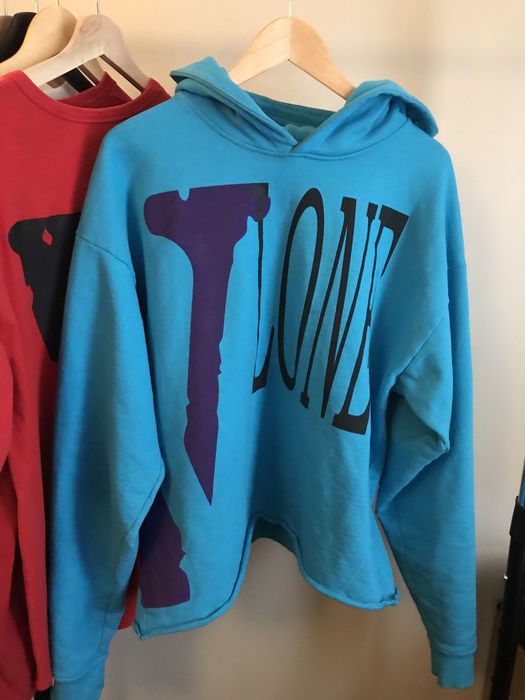 Light blue vlone discount hoodie