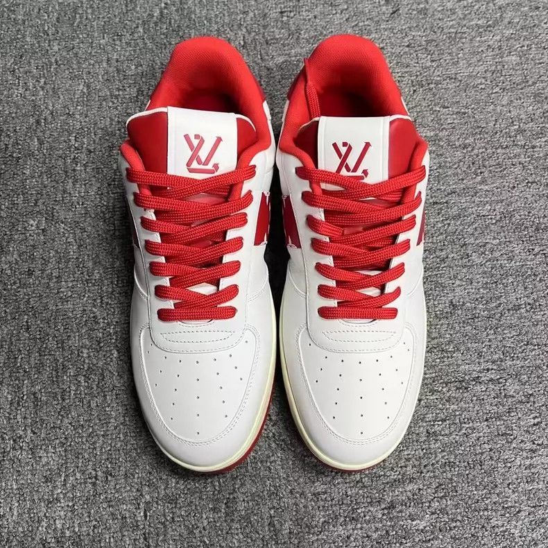 Louis Vuitton Louis Vuitton Red and White Low-top Sneakers Size US 6.5 / EU 39-40 - 3 Thumbnail