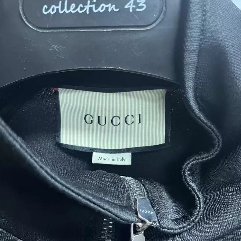 Gucci Gucci Black Striped Zipper Jacket Size L Size US L / EU 52-54 / 3 - 3 Thumbnail